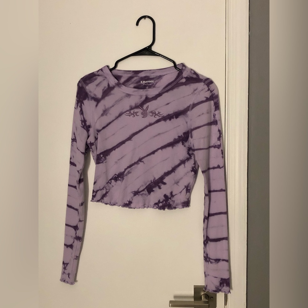Purple Long Sleeve Ruffled Playboy Shirt